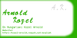 arnold kozel business card
